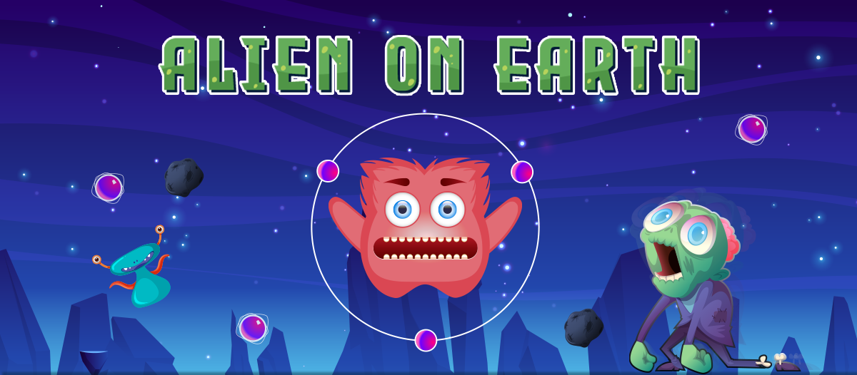 Alien on earth background